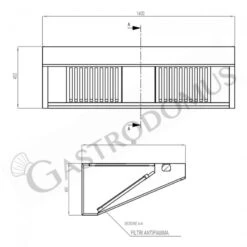 Cappa Snack A Parete Senza Motore L1400xP900xH450mm -Vendite GATRODOMUS cappa snack a parete senza motore l1400xp900xh450mm 3