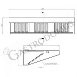 Cappa Snack A Parete Senza Motore L1800xP1100xH450mm -Vendite GATRODOMUS cappa snack a parete senza motore l1800xp1100xh450mm 3