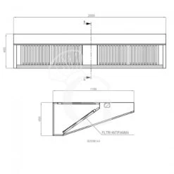 Cappa Snack A Parete Senza Motore L2000xP1100xH450mm -Vendite GATRODOMUS cappa snack a parete senza motore l2000xp1100xh450mm 3