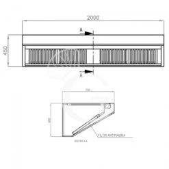 Cappa Snack A Parete Senza Motore L2000xP700xH450mm -Vendite GATRODOMUS cappa snack a parete senza motore l2000xp700xh450mm 3