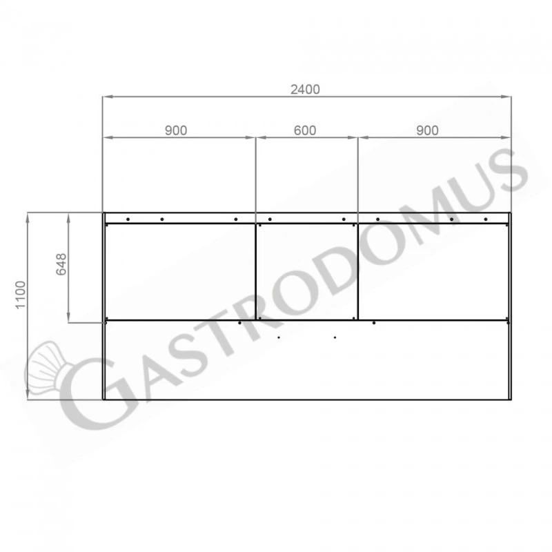 Cappa Snack A Parete Senza Motore L2400xP1100xH450mm 5 Cappa Snack A Parete Senza Motore L2400xP1100xH450mm - immagine 3