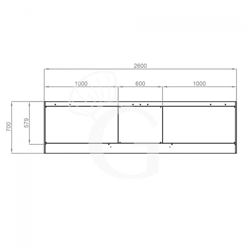 Cappa Snack A Parete Senza Motore L2600xP700xH450mm 5 Cappa Snack A Parete Senza Motore L2600xP700xH450mm - immagine 3