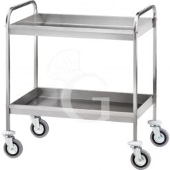 Carrello Di Servizio 2 Vasche H 65 Mm In Acciaio Inox L 910 Mm X P 570 Mm X H 970 Mm