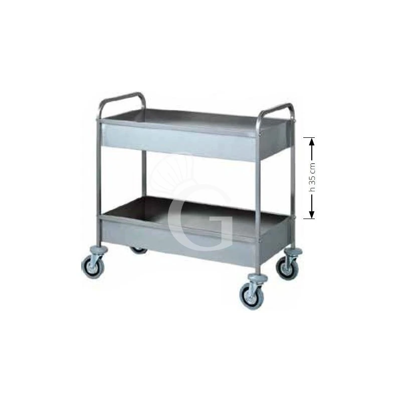 Carrello Di Servizio 2 Vasche In Acciaio Inox Da Sbarazzo L 1010 Mm X P 570 Mm X H 970 Mm 5 Carrello Di Servizio 2 Vasche In Acciaio Inox Da Sbarazzo L 1010 Mm X P 570 Mm X H 970 Mm - immagine 3