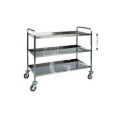 Carrello Di Servizio 3 Piani Con Struttura In Acciaio Inox L 1110 Mm X P 570 Mm X H 960 Mm -Vendite GATRODOMUS carrello di servizio 3 piani con struttura in acciaio inox l 1110 mm x p 570 mm x h 960 mm 2