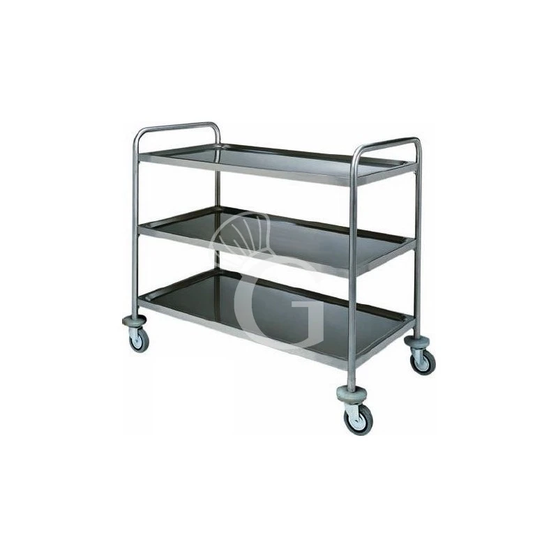 Carrello Di Servizio 3 Piani Con Struttura Tubolare In Acciaio Inox L 1100 Mm X P 600 Mm X H 1040 Mm 3 Carrello Di Servizio 3 Piani Con Struttura Tubolare In Acciaio Inox L 1100 Mm X P 600 Mm X H 1040 Mm