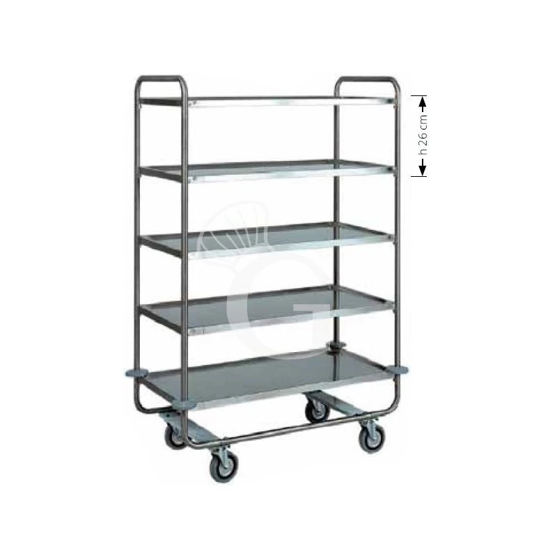 Carrello Di Servizio 5 Piani In Acciaio Inox L 1100 Mm X P 600 Mm X H 1600 Mm 5 Carrello Di Servizio 5 Piani In Acciaio Inox L 1100 Mm X P 600 Mm X H 1600 Mm - immagine 3