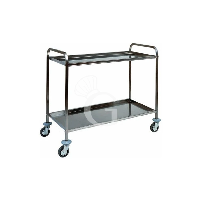 Carrello Di Servizio Con Struttura In Acciaio Inox Due Piani L 910 Mm X P 570 Mm X H 960 Mm 4 Carrello Di Servizio Con Struttura In Acciaio Inox Due Piani L 910 Mm X P 570 Mm X H 960 Mm - immagine 2