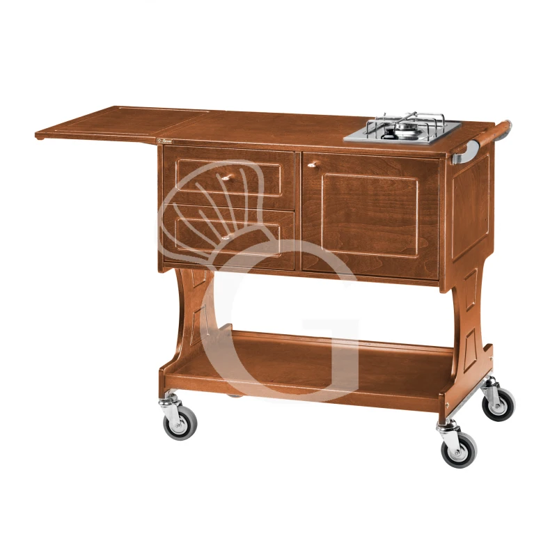 Carrello Di Servizio Flambè Con 1 Piastra E 2 Fuochi L 1450 Mm X P 580 Mm X H 910 Mm 3 Carrello Di Servizio Flambè Con 1 Piastra E 2 Fuochi L 1450 Mm X P 580 Mm X H 910 Mm