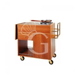 Carrello Di Servizio Flambè Trolley In Legno Nobilitato Con 1 Piastra A 2 Fuochi L 1150 Mm X P 550 Mm X H 1080 Mm