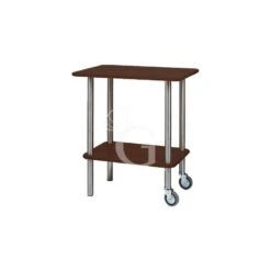 Carrello Di Servizio Gueridon In Acciaio Inox, Due Ruote, L 700 Mm X P 500 Mm X H 780 Mm