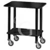 Carrello Di Servizio Gueridon In Legno Massello Color Nero, L 700 Mm X P 500 Mm X H 780 Mm