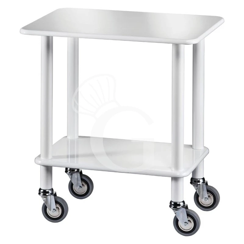 Carrello Di Servizio Gueridon In Legno Massello Color Bianco, L 700 Mm X P 500 Mm X H 780 Mm 3 Carrello Di Servizio Gueridon In Legno Massello Color Bianco, L 700 Mm X P 500 Mm X H 780 Mm