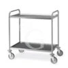 Carrello Di Servizio In Acciaio Inox Con 2 Piani E Foro Svuotarifiuti L 1290 Mm X P 690 Mm X H 950 Mm -Vendite GATRODOMUS carrello di servizio in acciaio inox con 2 piani e foro svuotarifiuti l 1290 mm x p 690 mm x h 950 mm