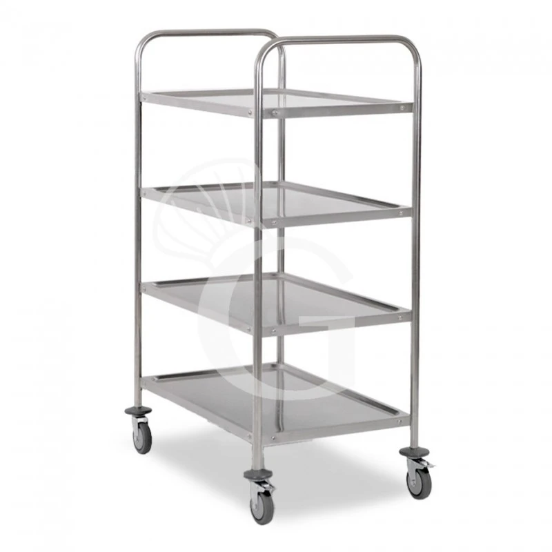 Carrello Di Servizio In Acciaio Inox Con 4 Piani L 1000 Mm X P 500 Mm X H 1500 Mm 4 Carrello Di Servizio In Acciaio Inox Con 4 Piani L 1000 Mm X P 500 Mm X H 1500 Mm - immagine 2