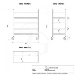 Carrello Di Servizio In Acciaio Inox Con 5 Piani L 885 Mm X P 590 Mm X H 1500 Mm -Vendite GATRODOMUS carrello di servizio in acciaio inox con 5 piani l 800 mm x p 500 mm x h 1500 mm 10