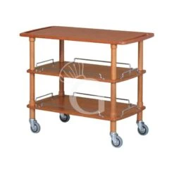 Carrello Di Servizio In Legno Con 3 Ripiani L 1100 Mm X P 400 Mm X H 890 Mm