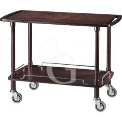 Carrello Di Servizio In Legno Con 2 Ripiani, L1100mmxP550mmxH820mm
