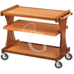 Carrello Di Servizio In Legno Con 3 Piani, L 860 Mm X P 550 Mm X H 850 Mm