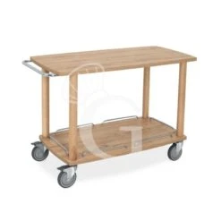 Carrello Di Servizio In Legno Massello Con 2 Piani - L 1100 Mm X P 560 Mm X H 810 Mm