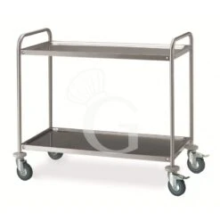 Carrello Di Servizio In Acciaio Inox Con 2 Piani L 1285 Mm X P 690 Mm X H 935 Mm