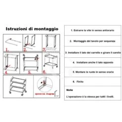 Carrello Di Servizio In Acciaio Inox Con 2 Piani L 1285 Mm X P 690 Mm X H 935 Mm -Vendite GATRODOMUS carrello di servizio inox 2 piani 1285x690mm 3