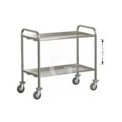 Carrello Di Servizio Inox 2 Piani Per Trasporto Pesante L 920 Mm X P 670 Mm X H 980 Mm -Vendite GATRODOMUS carrello di servizio inox 2 piani per trasporto pesante l 920 mm x p 670 mm x h 980 mm 2