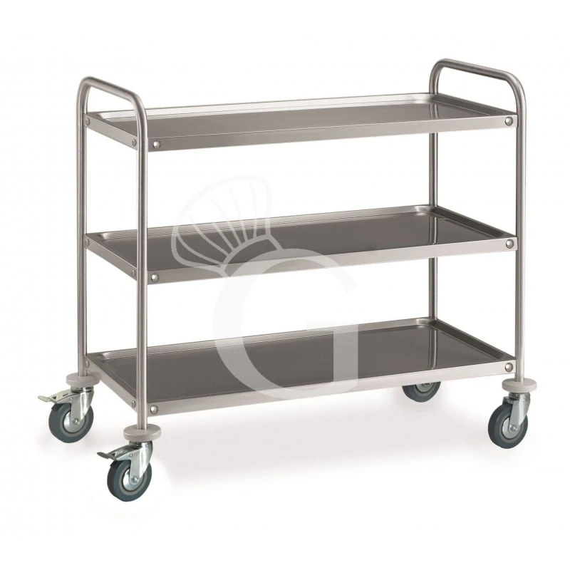 Carrello Di Servizio In Acciaio Inox Con 3 Piani L 1085 Mm X P 590 Mm X H 935 Mm 4 Carrello Di Servizio In Acciaio Inox Con 3 Piani L 1085 Mm X P 590 Mm X H 935 Mm - immagine 2