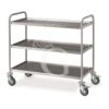 Carrello Di Servizio In Acciaio Inox Con 3 Piani L 1085 Mm X P 590 Mm X H 935 Mm -Vendite GATRODOMUS carrello di servizio inox 3 piani 1085x590mm