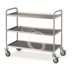 Carrello Di Servizio In Acciaio Inox Con 3 Piani L 1285 Mm X P 690 Mm X H 935 Mm