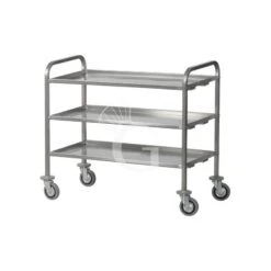 Carrello Di Servizio Inox 3 Piani Per Trasporto Pesante L 1120 Mm X P 670 Mm X H 980 Mm
