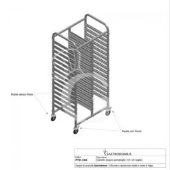 Carrello Doppio Portateglie Per 15+15 Teglie GN1/1 - L 740 Mm X P 550 Mm X H 1735 Mm -Vendite GATRODOMUS carrello doppio portateglie per 1515 teglie gn11 l 740 mm x p 550 mm x h 1735 mm 4