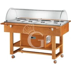Carrello Espositore Refrigerato In Legno Con Cupola In Plexiglass -5°C/+5°C - L 1480 Mm X P 1120 Mm X H 1250 Mm