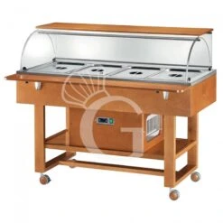 Carrello Espositore Refrigerato In Legno Con Cupola In Plexiglass -5°C/+5°C - L 1480 Mm X P 1120 Mm X H 1260 Mm