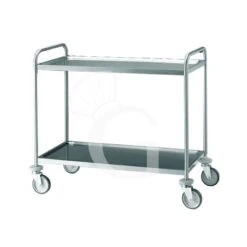 Carrello In Acciaio Inox AISI304 Con 2 Ripiani Di Dimensioni 800X500mm, Portata 120 Kg