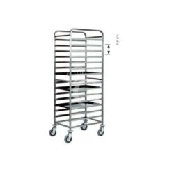 Carrello Inox Portateglie Per 20 Teglie 60 X 40 Cm - L 520 Mm X P 720 Mm H 1820 Mm -Vendite GATRODOMUS carrello inox portateglie per 20 teglie 60x40 2