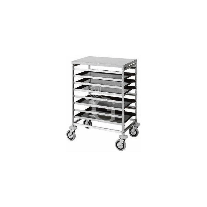Carrello Inox Portateglie Per 8 Teglie 600 X 400 Mm - L 520 Mm X P 720 Mm X H 940 Mm 3 Carrello Inox Portateglie Per 8 Teglie 600 X 400 Mm - L 520 Mm X P 720 Mm X H 940 Mm