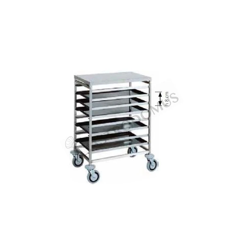 Carrello Inox Portateglie Per 8 Teglie 800 X 600 Mm O 16 Teglie 400 X 600 Mm 5 Carrello Inox Portateglie Per 8 Teglie 800 X 600 Mm O 16 Teglie 400 X 600 Mm - immagine 3
