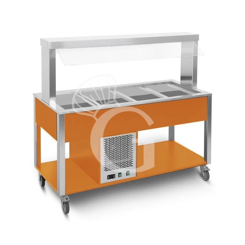 Carrello Per Buffet Freddo Con Parafiato Fisso, Illuminazione LED, Temp. +4°C/+10°C - RAL 3 Carrello Per Buffet Freddo Con Parafiato Fisso, Illuminazione LED, Temp. +4°C/+10°C - RAL