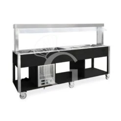 Carrello Per Buffet Misto Caldo/freddo Temp. +4°C/10°C (freddo) +60°C/+90°C (caldo) - Nero