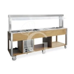 Carrello Per Buffet Misto Caldo/freddo Temp. +4°C/10°C (freddo) +60°C/+90°C (caldo) - Rovere
