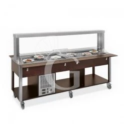Carrello Per Buffet Misto Caldo/freddo Temp. +4°C/10°C (freddo) +60°C/+90°C (caldo) - Wengé -Vendite GATRODOMUS carrello per buffet misto caldofreddo temp 4c10c freddo 60c90c caldo wenge 1 2