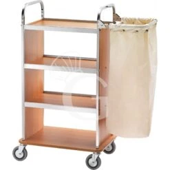 Carrello Portabiancheria In Acciaio Inox Con Braccio Pieghevole L 700 Mm X P 500 Mm X H 1230 Mm
