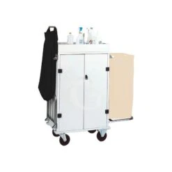 Carrello Portabiancheria In Lamiera Verniciata - L 800 Mm X P 500 Mm X H 1580 Mm