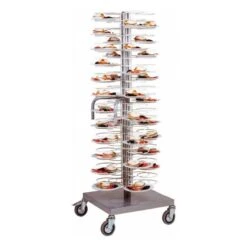 Carrello Portapiatti Con Base E Ruote, Griglia Cromata Per 96 Piatti 180/230 Mm - L 600 Mm X P 600 Mm X H 1750 Mm -Vendite GATRODOMUS carrello portapiatti con base e ruote e griglia cromata per 96 piatti 1823 l 600 mm x p 600 mm x h 1750 mm 1