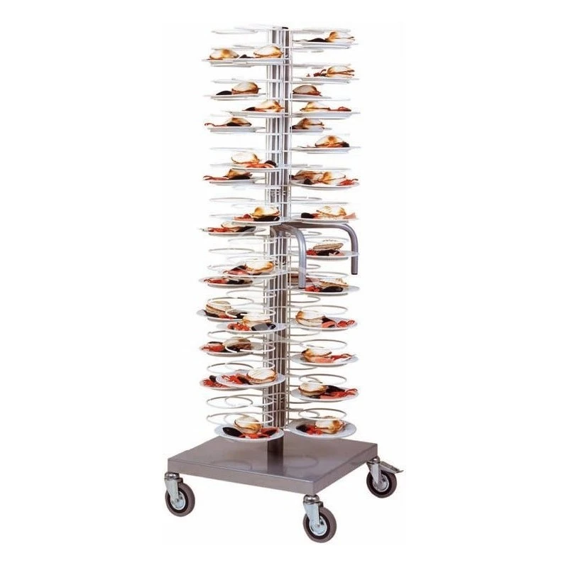 Carrello Portapiatti Con Base E Ruote Per 96 Piatti 250/310 Mm - L 700 Mm X P 700 Mm X H 1750 Mm 3 Carrello Portapiatti Con Base E Ruote Per 96 Piatti 250/310 Mm - L 700 Mm X P 700 Mm X H 1750 Mm