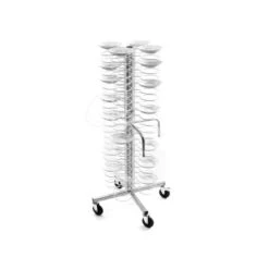 Carrello Portapiatti Con Ruote E Griglie Cromate Per 96 Piatti 180/230 L 600 Mm X P 600 Mm X H 1730 Mm