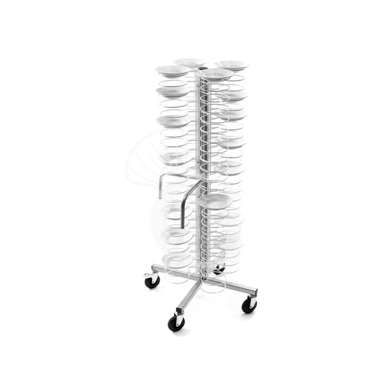 Carrello Portapiatti Con Ruote E Griglie Cromate Per 96 Piatti 250/310 L 700 Mm X P 700 Mm X H 1730 Mm 4 Carrello Portapiatti Con Ruote E Griglie Cromate Per 96 Piatti 250/310 L 700 Mm X P 700 Mm X H 1730 Mm - immagine 2