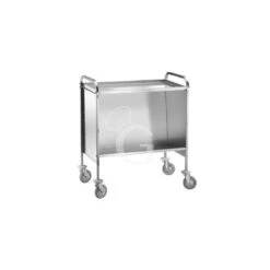 Carrello Portapiatti Vassoi E Teglie In Acciaio Inox E Piano Superiore In Inox - L 910 Mm X P 570 Mm X H 1010 Mm