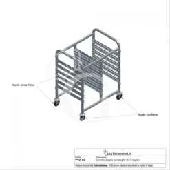 Carrello Portateglie Doppio Per 6+6 Teglie GN1/1 - L 750 Mm X P 555 Mm X H 990 Mm -Vendite GATRODOMUS carrello portateglie doppio per 66 teglie gn11 l 750 mm x p 555 mm x h 990 mm 4